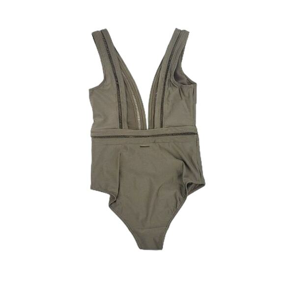Ted Baker Starza Pointelle Deep-V Plunge Swimsuit - Picture 3 of 7